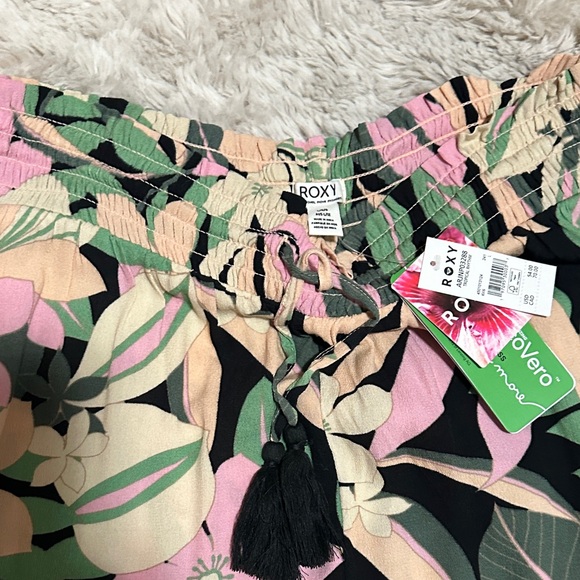 NWT Roxy Large Tropical Rhythm wide leg pants with high side slits - Picture 7 of 9